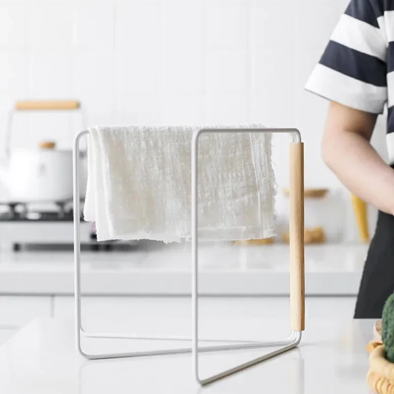new Japanese style kitchen towel rack, table top, lazy person, washing cloth rack, vertical folding storage hanger