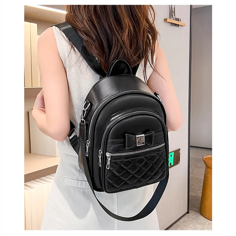 black quilted mini backpack Like Dreams Amara Quilted Mini Backpack