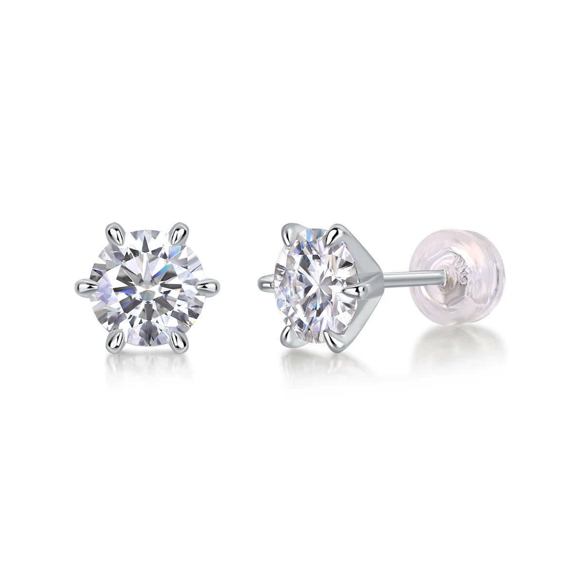 JIUZUAN Moissanite Stud Earrings image 6
