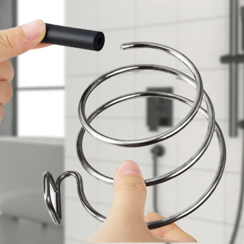 Wall Mounted Spiral Rack Organizer Hair Straightener Dryer Holder Storage Rack For Bathroom Organizer Storage Box Shelf 4