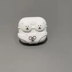 Kawaii Bikini Bear Cartoon Character Protective AirPods Pro Case Cover (Lvory)