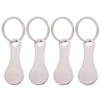 4pcs Cart Unlocker Metal Shopping Cart Tokens Key Chains Token Key Ring Decorative Keychain Multipurpose Shopping Portable For 1