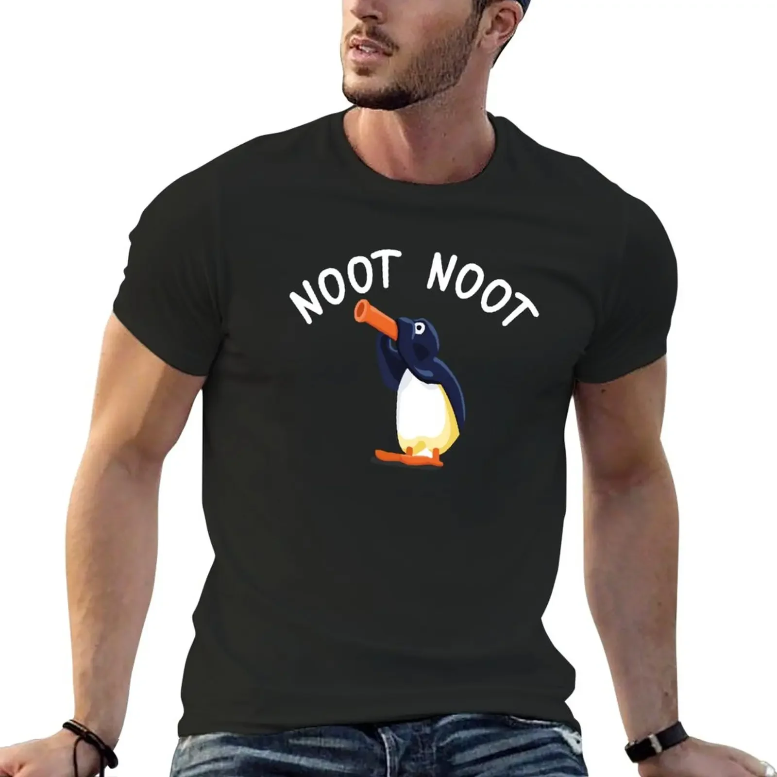 

pingu noot noot T-Shirt graphics plus size tops T-shirt men