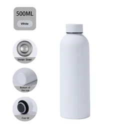 Premium Stainless Steel Thermal Flask - Insulated Water Bottle & Coffee Cup, Leakproof Design for Hot and Cold Beverages (White Mug)