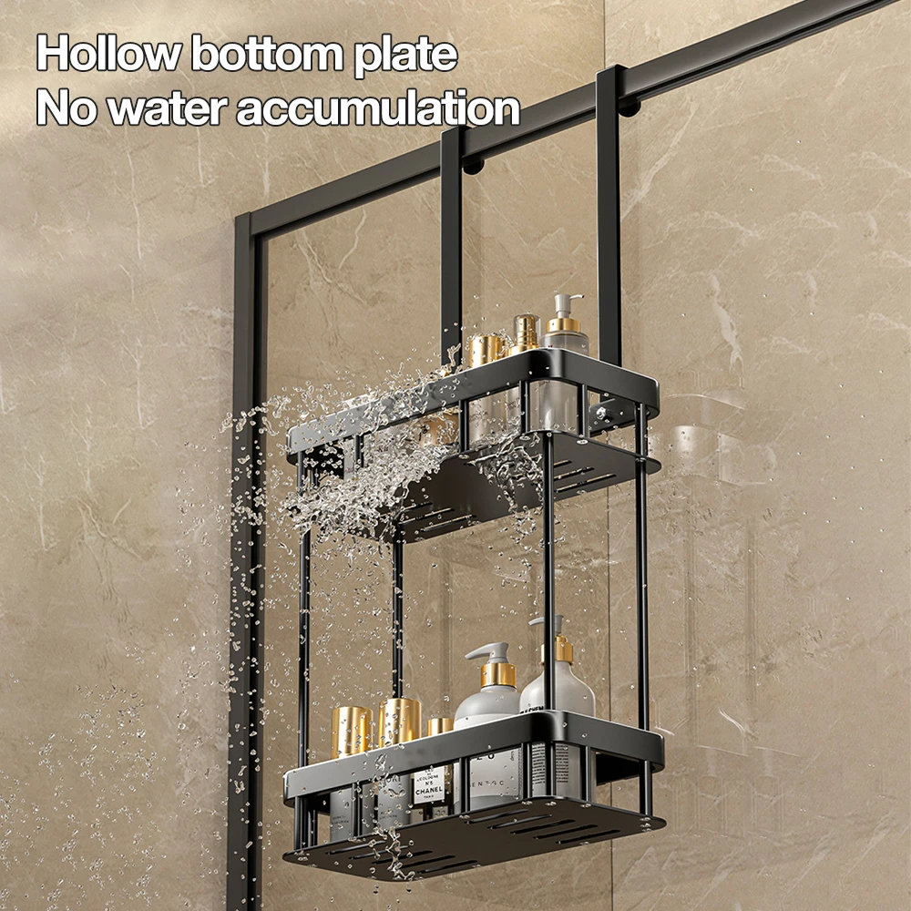 Hanging Toilet Shelf No Drilling Shower Caddy For Bathroom Door Shampoo Holder Bathroom Support Bathroom Accessories 3