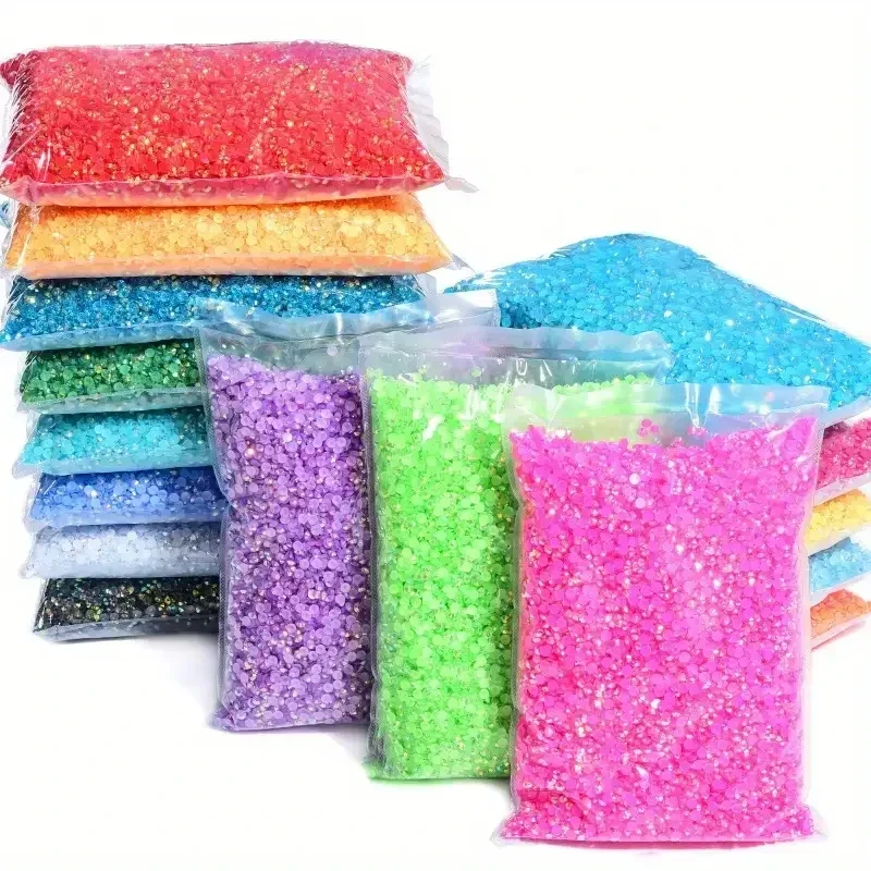 Flatback Silver Bottom Resin Non Hotfix Rhinestones in Big Package Glitter Crystals and Strass for Gatment non hot fix rhinestones