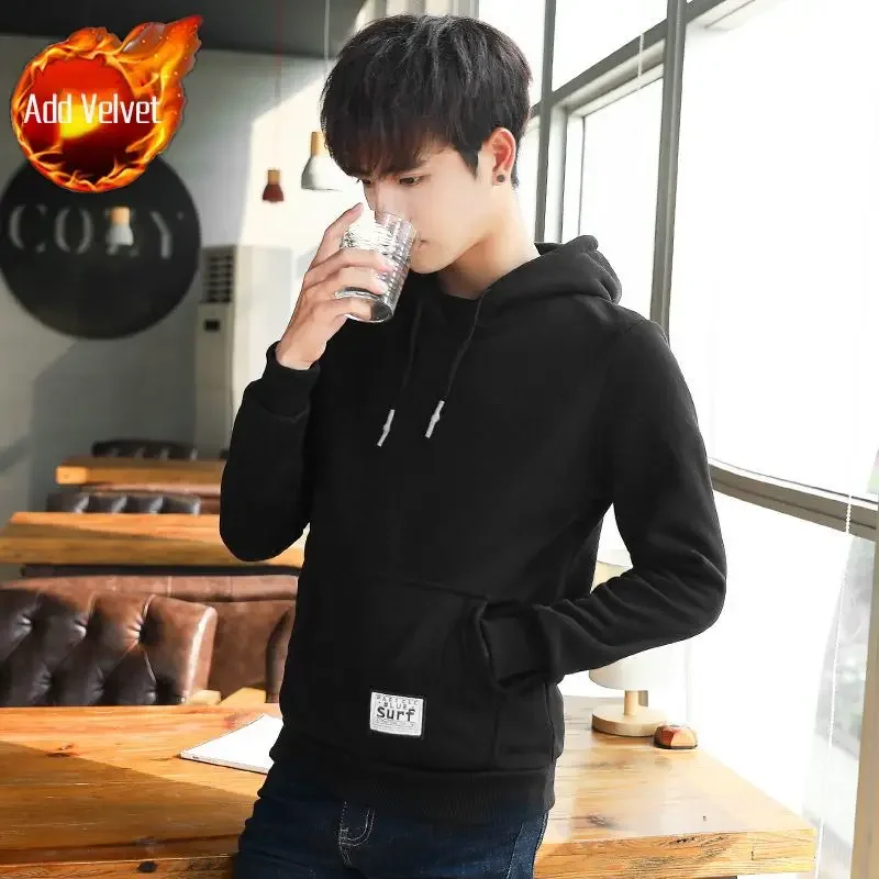 thumbnail image 1 of Sudadera con capucha para hombre, cálida, holgada, de diseñador, ropa de calle, otoño, nueva, de alta calidad, sudadera con capucha para hombre, estética de color pastel emo, 1 of 5