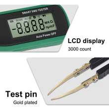 Smart SMD Tester Multimeter Auto Range Capacitance Resistance Diode Capacitor Rotable Tweezer LCD Display Digital Battery Tester