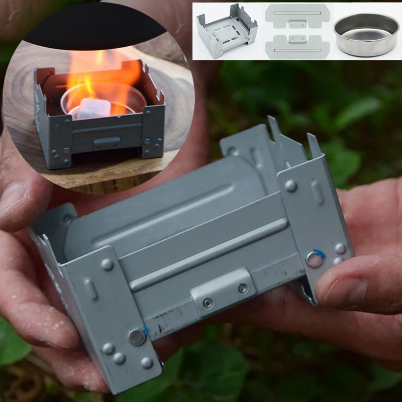 Outdoors Portable Solid Alcohols Fuels Stove Mini Picnic BBQ Folding Furnace Hiking Equipment Camping Stove Cooking Stove