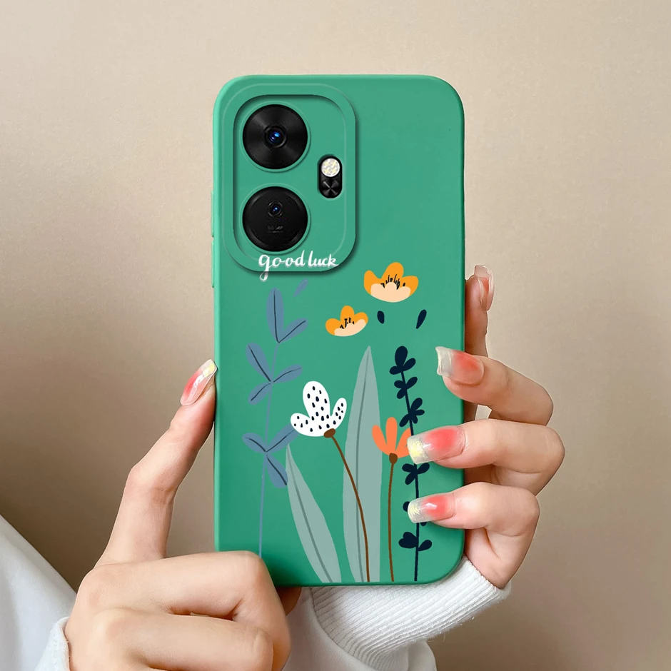 Cool Girl Cat Cartoon Pattern Liquid Silicone Soft Phone Case Cover