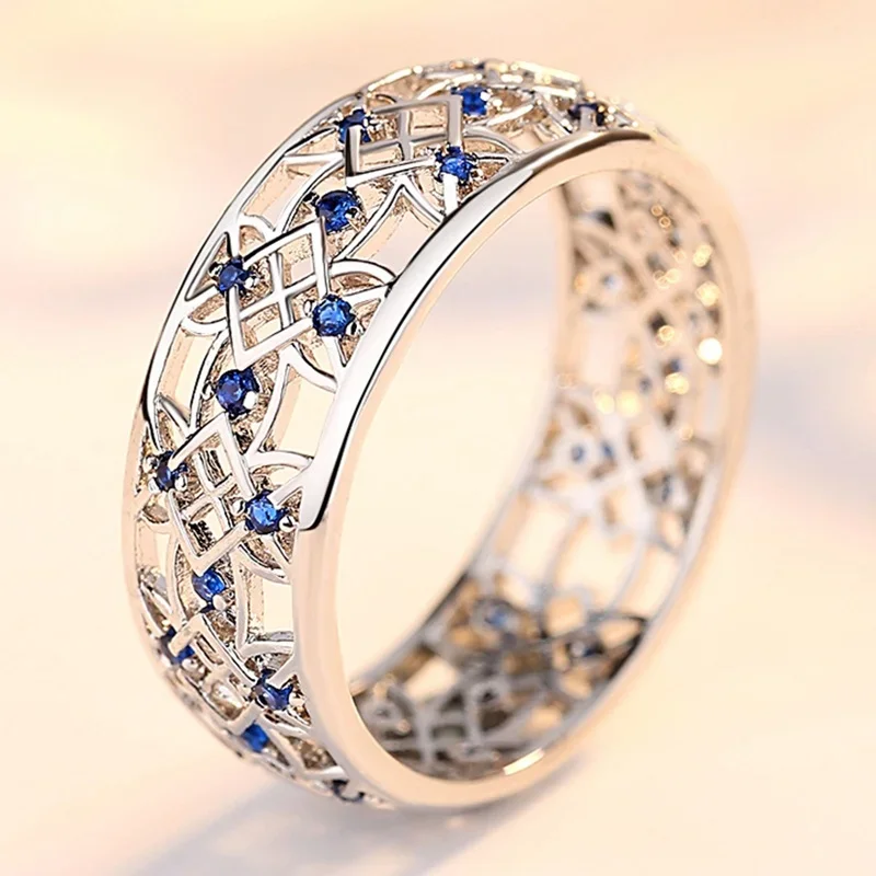 Engagement Rings Wedding Rings Beautiful Hollow Out Design Personalized and Versatile Engagement Wedding Ring Size 6-12