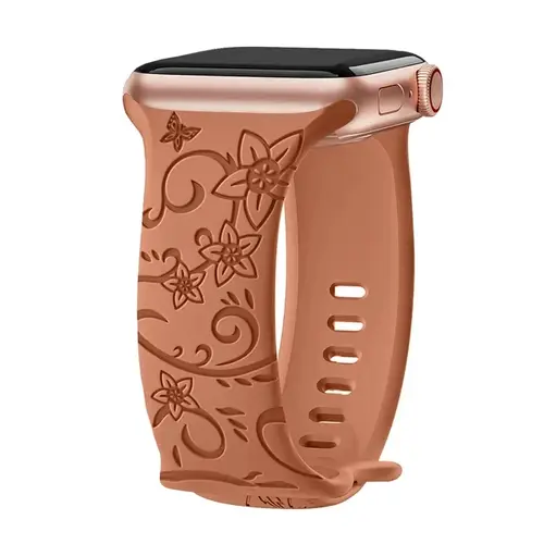 Engraved Band for Apple Watch Strap 46mm 44mm 42mm 41mm 40 45mm Ultra 3 2 49mm Floral Bracelet Iwatch Series 11 10 9 8 7 SE 6 5 - Image 11