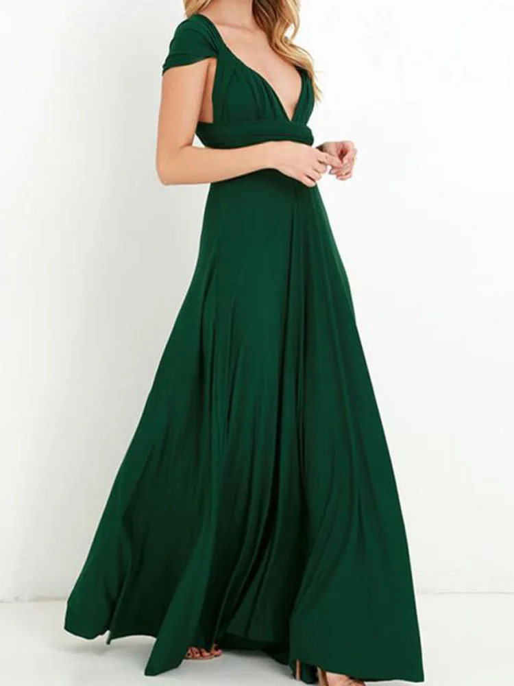 

Sexy Long Dress Women Elegant Multiway Wrap Convertible Boho Bandage Dress Party Bridesmaids Infinity Robe Prom Evening Dress