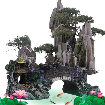 Accessori per Acquari, Forniture per Animali Acquatici, Ponte Artificiale, Rocce in Resina, Ornamenti per Acquari, Paesaggistica Finta, Decorazioni per Vasche dei Pesci