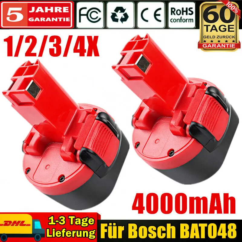Bateria Recarregável para Bosch 4000mah 9.6 v Bat048 Akku Psr 960 Bat100 Gsr Psr 9.6 Ve2 Ddr Bat119 2607335272 Psr 9.6ve-2