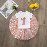 1 / 2 Year Baby Girl Clothes Birthday Party Tutu Dress Set Newborn Baby Girls Birthday Outfits Toddler Infant Girls Costume 4