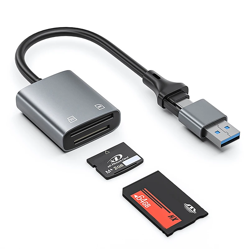 2in1 XD MS Memory Card Reader USB+Type-C Adapter for Laptop Computer PC Tablet Phone for Pad USB-C Converter usb hub adapter memory card reader usb port adaptor usb hub converter cable converter type c otg adapter