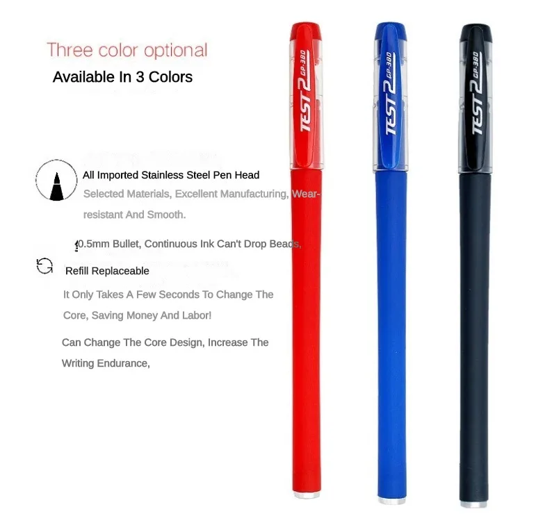 5/10/15 PCS 0.5mm Black Blue Red Gel Pen Set Full Needle
