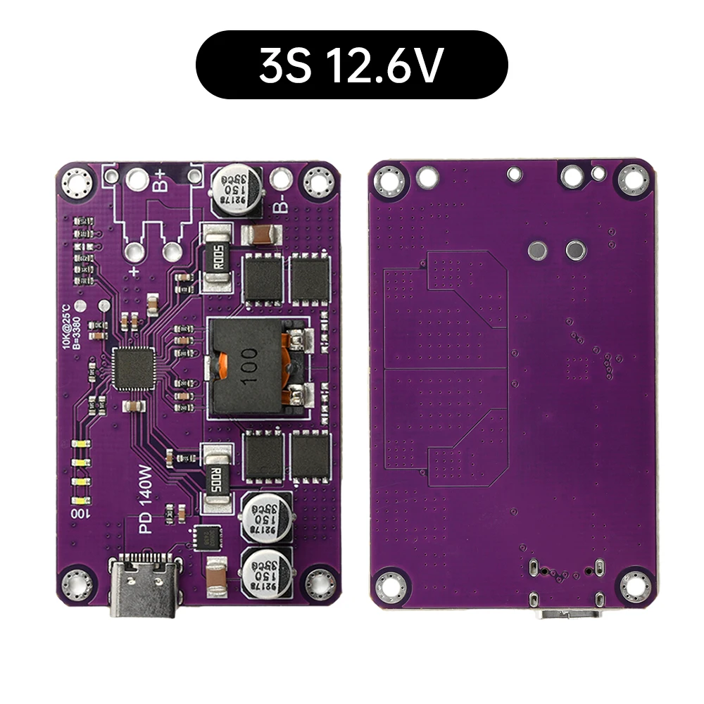 PD3.1 QC2.0 QC3.0 Yüksek Güçlü Hızlı Şarj Modülü 140W TYPE-C Pil Şarj ve Boşaltma Modülü, 3S 4S 5S 6S için LED'li