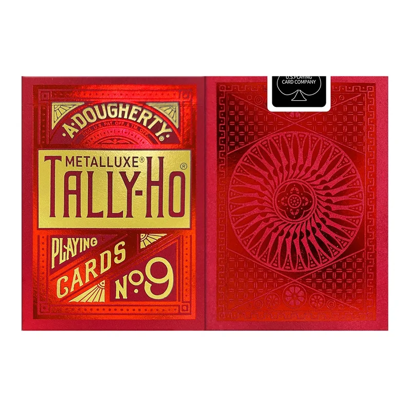 Tally-Ho Metalluxe Playing Cards USPCC Red Deck Card Games Magic Tricks Props for Magician
