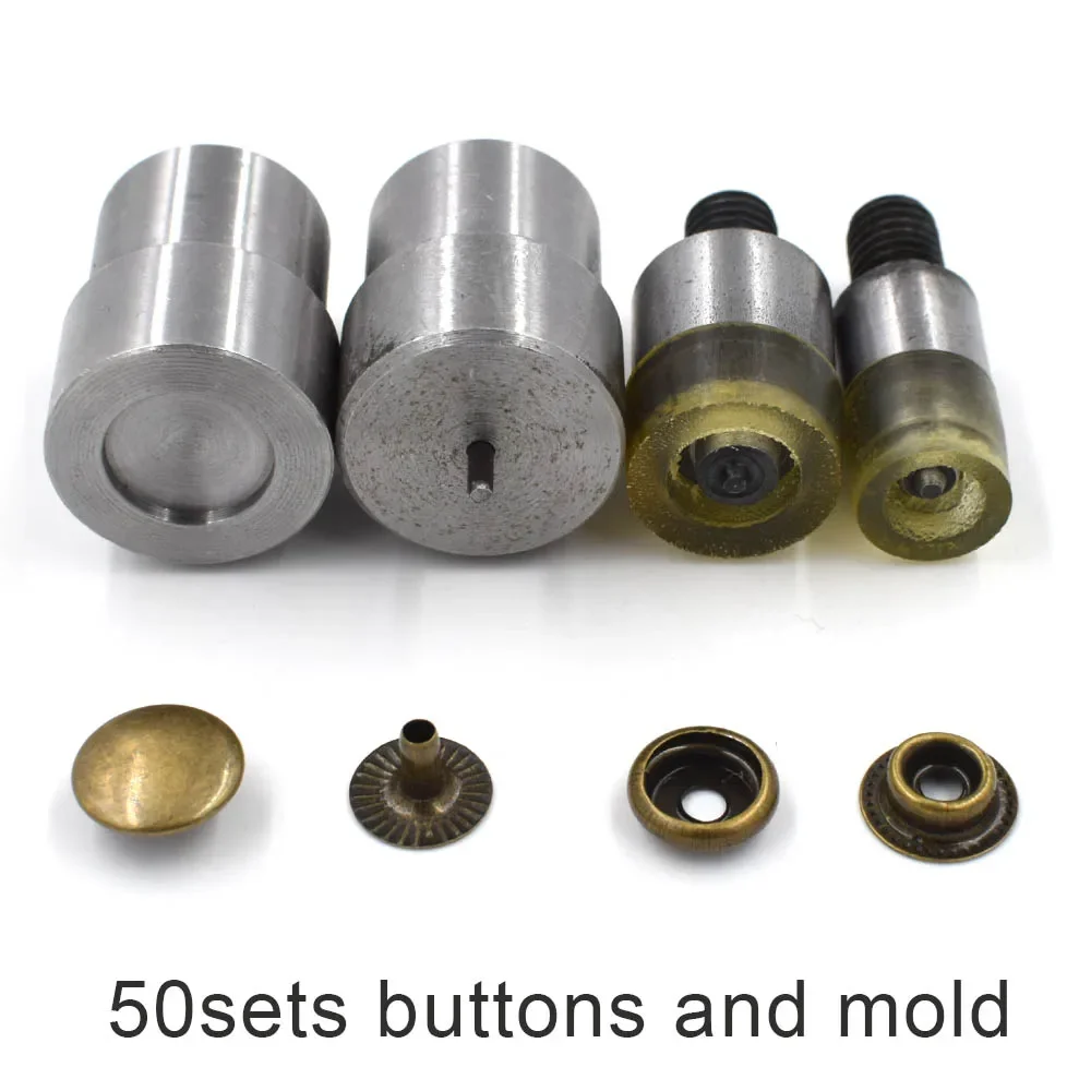 3dancraftit 15mm Bottoni Automatici A Scatto In Metallo - Ferro E Rame - Per Abbigliamento, Cucito E Pelle (Scegli Colore E Finitura)