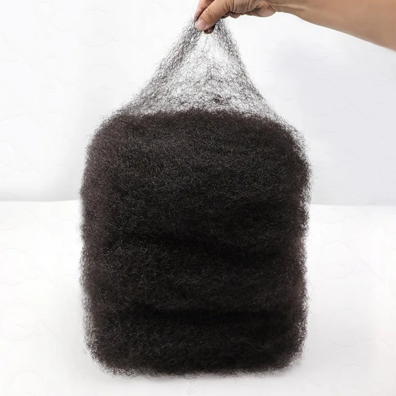 10-22Inch Afro Kinky Bulk QVR 100% Human Hair Extensions No Weft 50g/Pack Brazilian Remy Bulk for Locs Micro Twist Braiding Hair 2