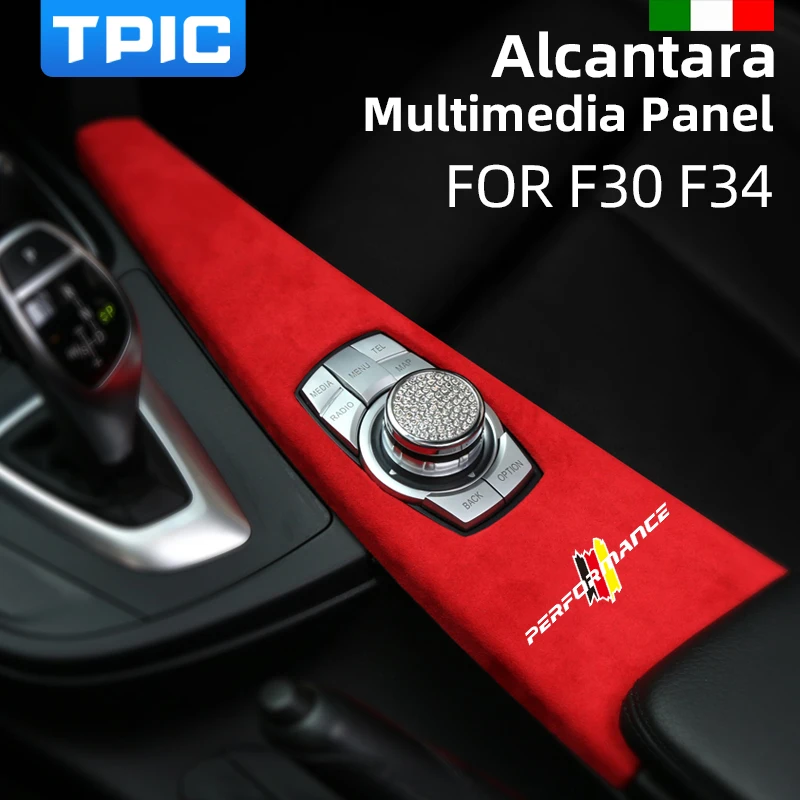 TPIC Alcantara Wrap Für BMW F30 F34 F31 F36 F35 F33 F32 Auto  Multimedia-Taste Panel ABS Abdeckung M Leistung innen Zubehör