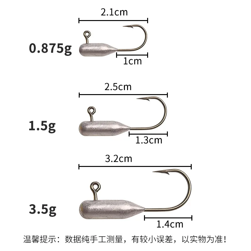 Têtes plombées japonaises professionnelles 1g à 5g pour petits leurres souples et montage texas rig