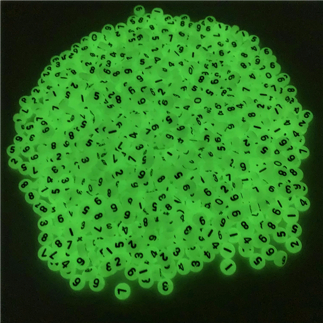 7mm Luminous Letter Beads Alphabet Acrylic Spaced Beads For Jewelry Making DIY Charms Bracelet Necklac