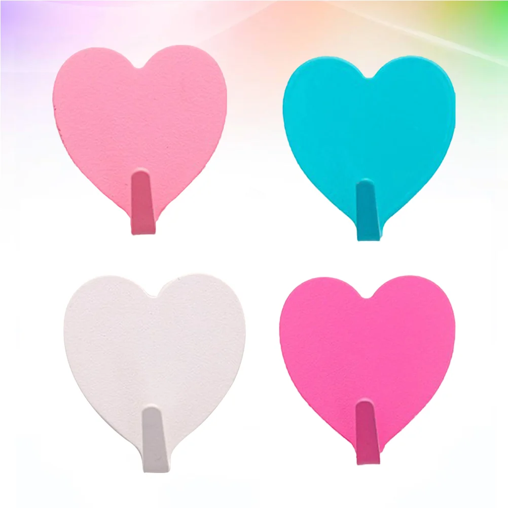 Convenient Wall Hook Iron Heart Shape Romantic Adhesive Kitchen Clean Children Room Door Hot Sell