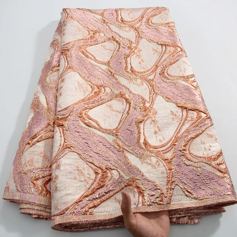프렌치 골드 레이스 원단 데마스크, 아프리카 브로케이드, 자카드 레이스 원단, 여성용 수공예 드레스, 바느질 재료, A3753
