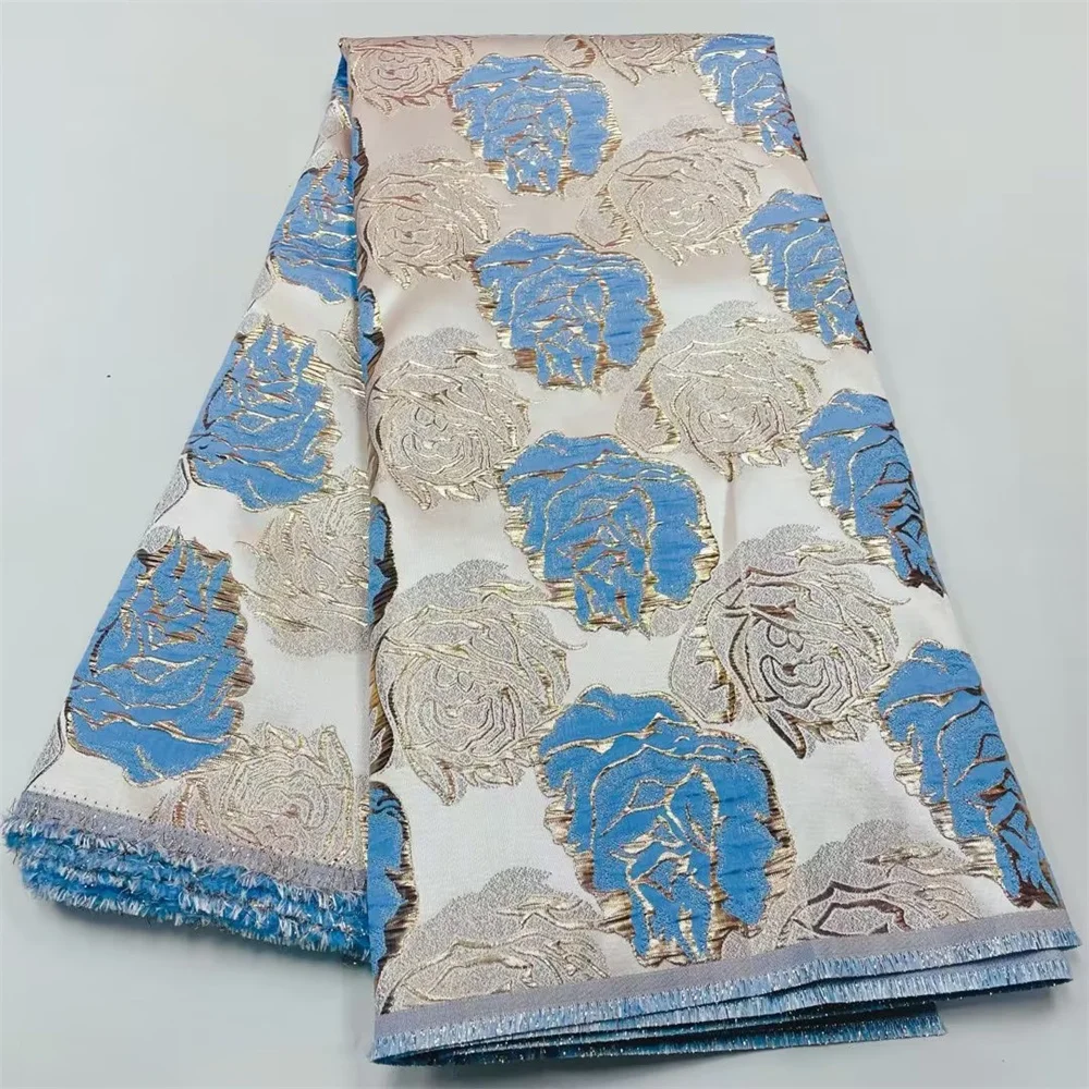 

African Brocade Fabric Damask Jacquard Lace Fabric 2022 High Quality Nigerian Fabric Material for Clothes Sewing jf13-45