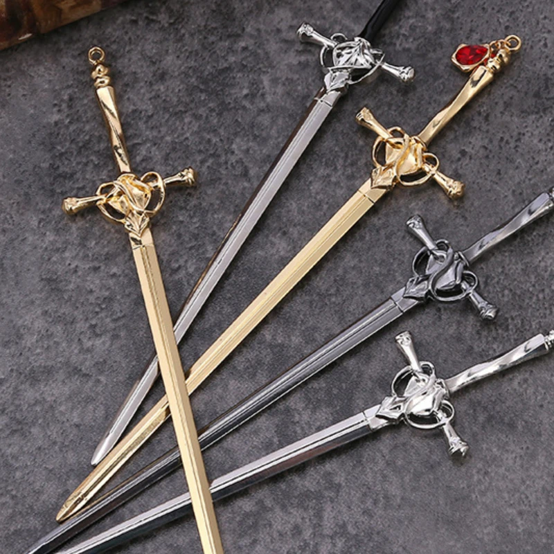 Chinese Sword Ruby Pendant Hairpin Hair for Women Retro Style Hair Sticks Ponytail Accessories Jewelry hair accessory Daily Personality Trend