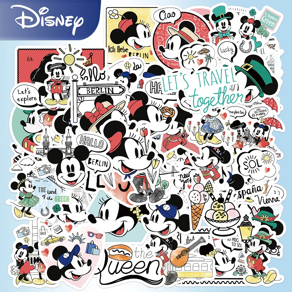 

10/30/50pcs Disney Cute Mickey Anime Cartoon Stickers Decals for Kid Toy DIY Luggage Suitcase Diary Car Fun Classic Sticker Gift