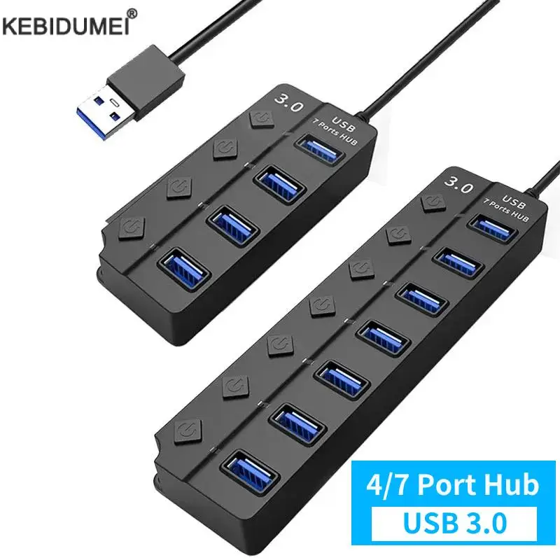Adattatore Di Alimentazione Usb 3.0 Hub Splitter Usb A 4/7 Porte Usb Multiple Expander Switch Docking Station Interruttore Di Alimentazione Indipenden