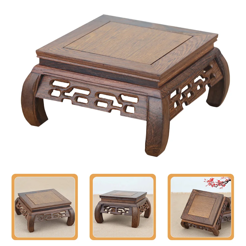 

Wooden Display Stand Teapot Aquarium Lamp Base Square Vase Riser Wood Plant Riser Stands Bonsai Holder Plant Stand Display Shelf