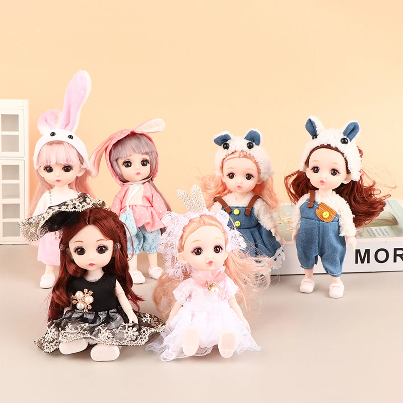 

Innovative 16cm Moveable Joint Lolita Doll Princess Set Newest Cartoon Make Up Dress Toys Changeable Children Girls Gift