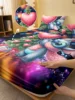 1 cartoon cute Stitch pattern digital printed frosted Fitted Sheet,bedroom printed bed cover,bedding(No pillowcase) 1