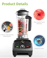 BioloMix 3HP 2200W Heavy Duty Commercial Grade Timer Blender Mixer Juicer Fruit Food Processor Ice Smoothies BPA Free 2L Jar 2