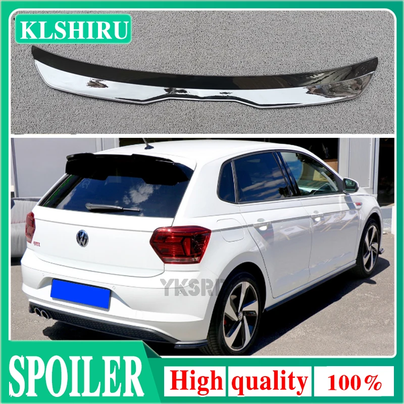 Spoiler Extension Per Volkswagen Polo Aw Mk6 Spoiler Lip Plastica Abs Nero Lucido Per Vw Polo Aw Gti R-Line 2018 - Up Roof Wing