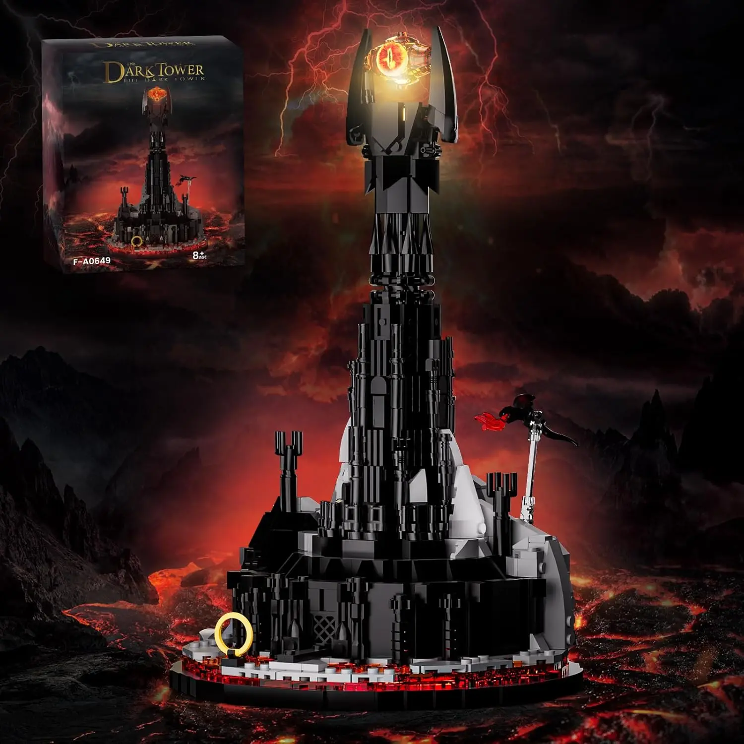 MOC Magic Lorded Black Devil Tower Building Block Set With LED
