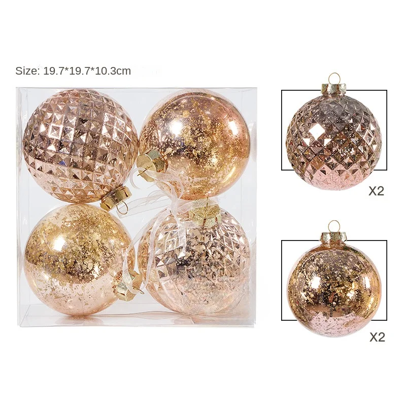 Christmas 10CM Set Ball Broken Silver Ball Electroplated Plastic Christmas Tree Decoration Pendant Creative Pendant