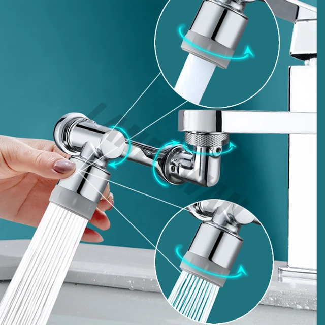 Universal 1080° Rotatable Faucet Aerator Extender Plastic Splash Filter Faucets Bubbler Nozzle Robotic Arm for Kitchen Bathroom 3