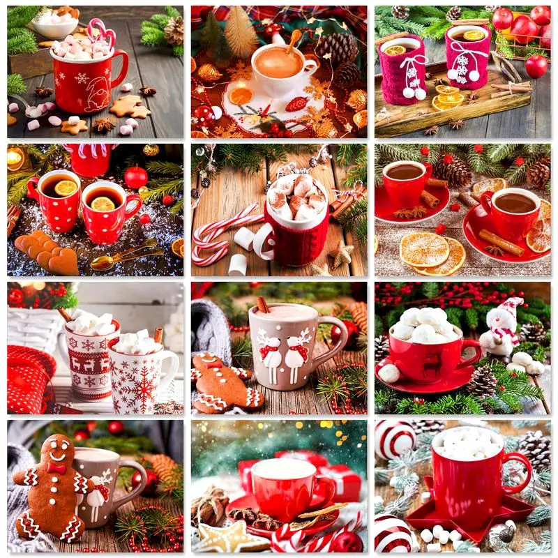 

RUOPOTY Coffee Набор для рисования по номерам 40x50 см, Ландшафтная Современная Настенная картина по номерам для украшения дома, подарок «сделай сам»