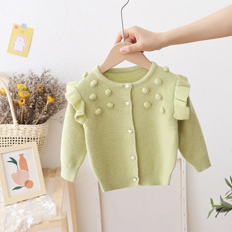 Baby Girl Sweater Toddler Girl Long-Sleeve Cotton Cardigans Jumper
