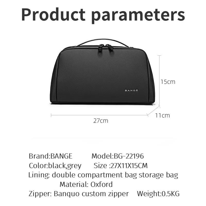 BANGE Men Toiletry Bag Travel Ladies Cosmetic Bag Toiletries Organizer Waterproof Makeup Storage Bry and Wet Separation Handbag 6