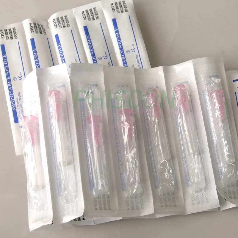 100pcs Painless small needle painless beauty ultrafine 32G * 4mm , 32G * 13mm syringes Korean Needles Eyelid Tools 4