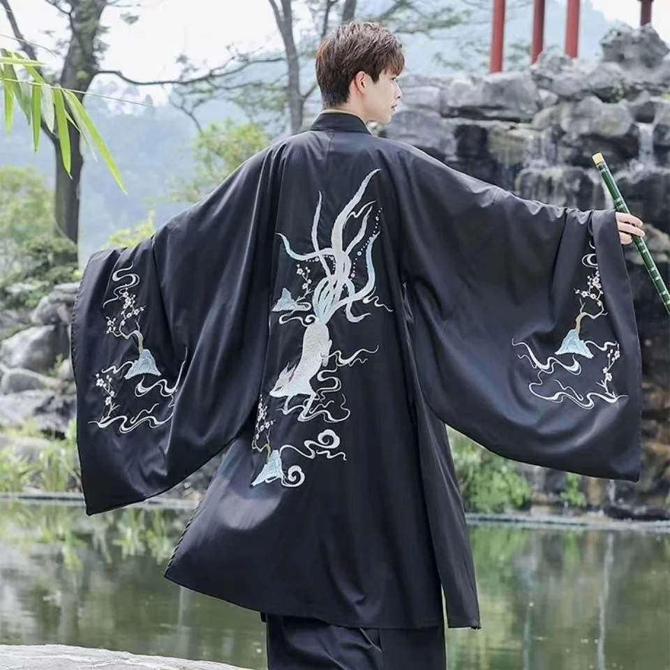 Hanfu-Conjunto de traje bordado Original para hombres y mujeres, ropa tradicional china, espectáculo de escenario para adolescentes, vestido de Cosplay de Halloween