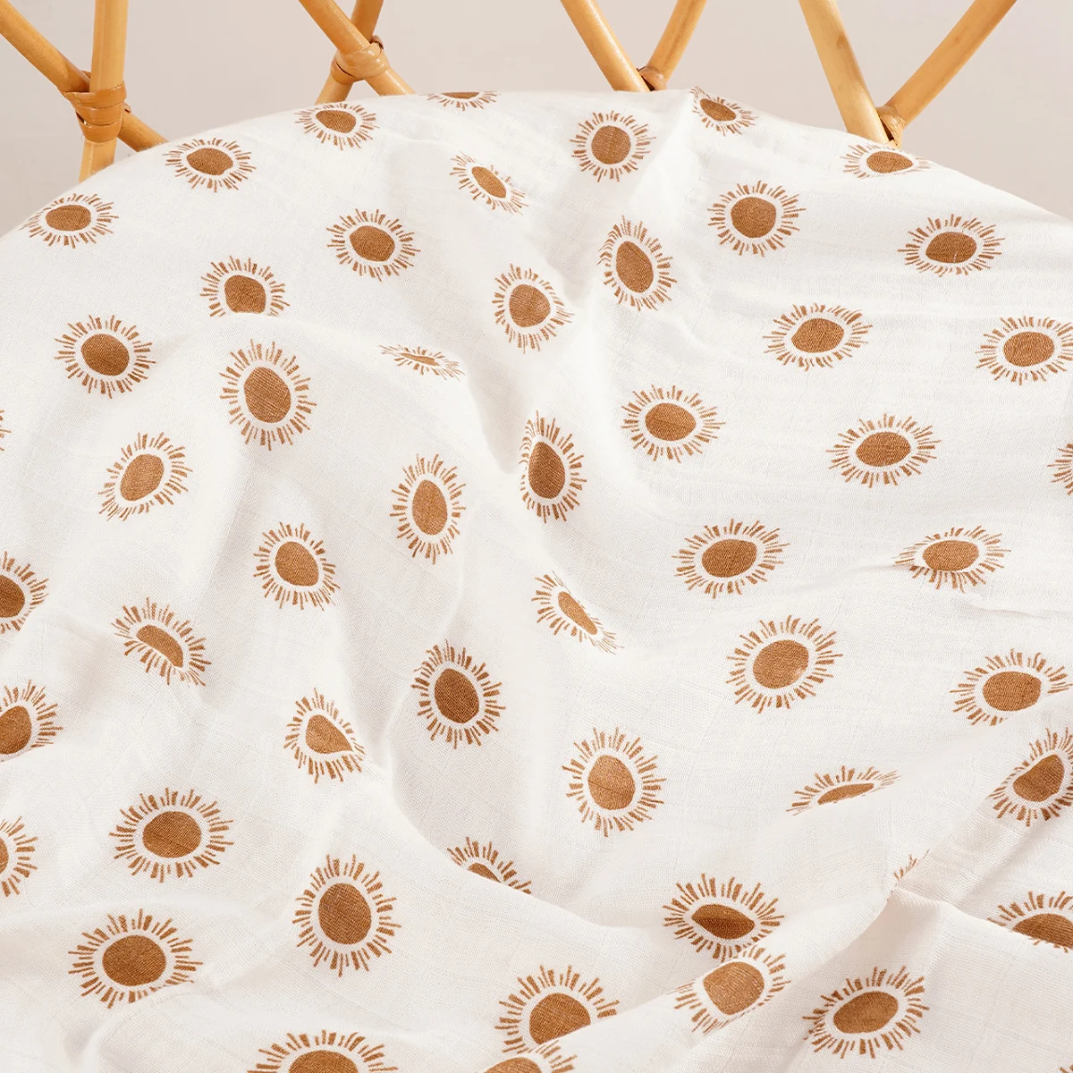 HappyFlute Soft Bamboo Cotton Baby Muslin Swaddle Blanket Newborn Kids Wrap Infant Stroller Cover Nursing Towel 120*110cm 3