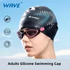 Silicone Swimming Cap Adults Waterproof Summer Swim Pool Cap Elastic Protect Ears Protection Long Hair Diving Hat 1
